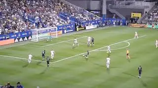 Djordje Mihailovic of CF Montreal (Impact) is stopped by Drake Callender of Inter Miami CF 8/6/22