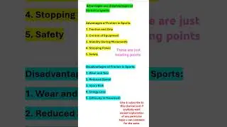Advantages & disadvantages of Friction in sports # Class 12th