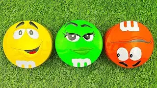 Satisfying Video | Unpacking & Mixing Color Candy in Yellow and Green and Orange  ASMR