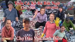 Tôm Cá Xổ Rẻ Bất Ngờ Sáng Chủ Nhật - 12/01/2025 | Chợ Đầu Mối Bình Điền