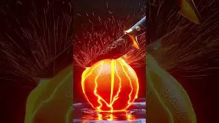 Unreal Crystal Orange Cut by Knife | Stunning AI 3D Animation