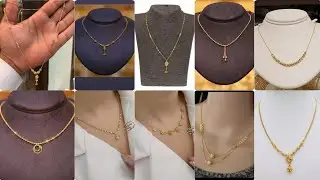 latest simple & beautiful gold necklace designs | cute small gold pendant collection | gold necklace