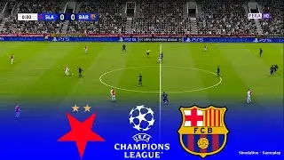 SLAVIA PRAGUE vs BARCELONA Live | UEFA Champions League 2026 | Simulation PES 2021 Gameplay