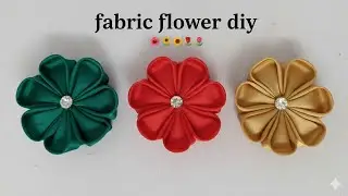 Fabric flower making tutorial🌸/ fabric flower kaise banaye #fabricflowertutorial #fabricflowers #diy