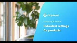 Individual settings for products (Shopware 6 Tutorial EN)