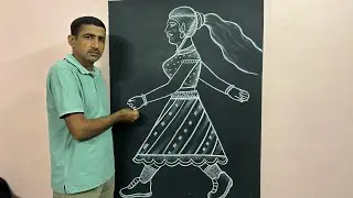 Learn to draw a girl walking ||😆👌 #walkinggirl #drawing #simpleart #drawingtutorials 