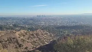Nature hiking the summit of Glendale Peak overlooking Los Angeles California