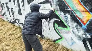 Graffiti bombing in kiev 2023 Painting freight train and traineline