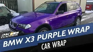 BMW X3 Gloss Plum Explosion full vinyl wrap!
