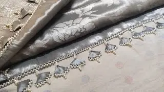 Silver/ash colour Saree #Kuchu12 Totally #New pattern #Grand Bridal Easy & Quick Fabric #Design #diy