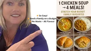 1 Chicken Soup, 4 Delicious Meal / Budget-Friendly Family Cooking! Stretch One Meal Into 4 Recipes!