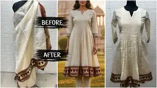 पुरानी साड़ी से बनाएं Designer Dress 👗 | Saree से Stylish Dress Cutting & Stitching | Lady Point