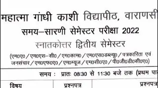 MGKVP M.A , M.SC, M.COM, MBA TIME TABLE 2022.