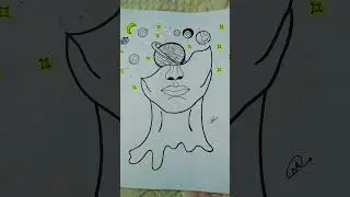 Abstract Human Drawing🌐🌎#ytshorts#shorts#painting#sketch#draw#shortsvideo#creative#art/ART CREATIVE🎨