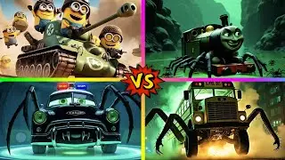 SCHOOL BUS MONSTER 🆚 Minions  🆚 EROSION WORM  🆚  TRAIN EATER | Tiles Hop