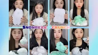 WHITE ICE | ICE CHUNKS | DRY REFROZEN ICE | ICE EATING ASMR | SATISFYING CRUNCHES❄️🧊🤍💚
