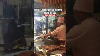 Chef challenge the guest to break the egg #teppanyaki #eggtricks #hibachi #chefjoe