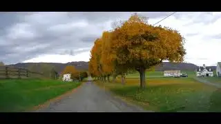 Beautiful fall colors driving to Herns Mill Covered Bridge in West Virginia