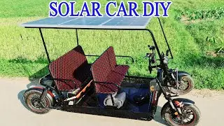 Upgrade Electric Car DIY 1000w to Electric Solar Car with Two Old Bike