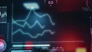 HUD Style Animated Data | Graph Growth Trend Visualization | Free Stock Footage Video |