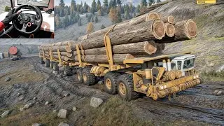 Ultimate Logging With Z2 Log Servant on Difficult Forest | SnowRunner | Logitech G29 Gameplay | #713