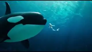 Mermaids is rescued by an orca