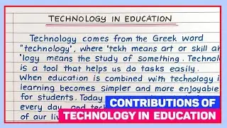 Contribution of Technology in Education Essay