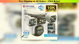 10K Security Protection WiFi6 Camera Outdoor Three Screen 20MP CCTV External IP Cam