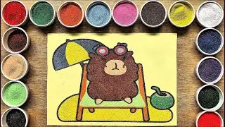 Cappybara, cat, pokemon sandpainting/learn color/sand art/asrm/satisfying/bumblebee tv