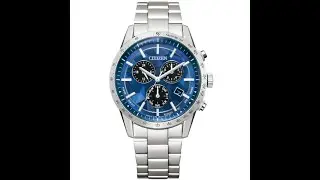 【CITIZEN】日本 ‧ 藍限定款 獨特品味光動能不鏽鋼腕錶/銀x藍面BL5590-55L