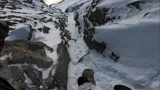 Speed run down a north couloir