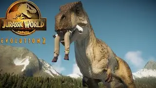 SPINOSAURUS , T-REX- ALL LARGE  DINOSAURS HUNT AND EAT HUMANS -JURASSIC WORLD EVOLUTION 2