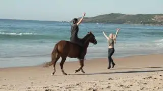 Autumn morning beach ride