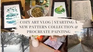 Cozy Art Vlog | Starting a New Pattern Collection & Procreate Painting