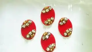New Oval GoldenBeads Stone Designer Bindi👌
