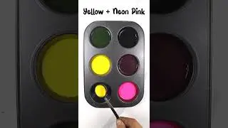 Mixing Black, Yellow & Neon Pink &mdash; 3 Surprising Color Results! #asmr #shorts #viral #satisfying