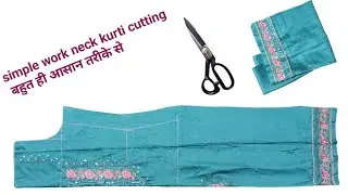 Simple work neck kurti cutting very easy method 