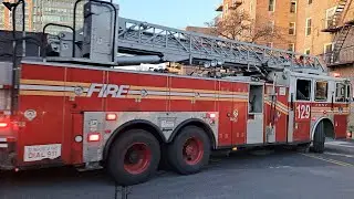 FDNY Ladder 129 Spare responding  to a class 3 alarm
