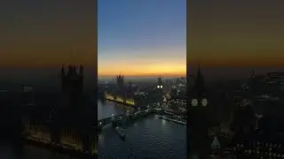 London Eye full view, Sunset view of London Eye,  Full Timelapse