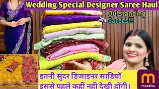 Meesho Wedding Soecial Designer Saree Haul/Partywear/Handwork Saree Haul/Meesho Haul