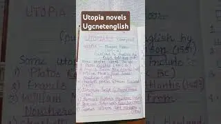 Utopian novels ugc english english literature Thomas More utopia