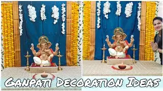 Ganpati Decoration Ideas/ Ganpati Decoration Ideas at home / Ganpati Backdrop Decoration Ideas/ 2025