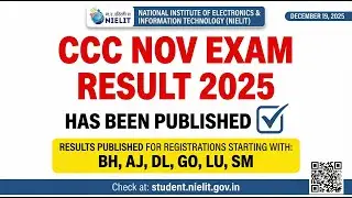 CCC November Exam Result 2025 Latest Updates | Result Published for GO, LU, SM #cccnovemberresult 