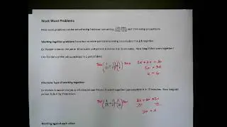 MathCounts Prep: Work Word Problems Stretch 2023