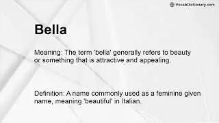 Bella Meaning