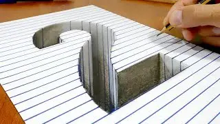 Draw a number 2 on Line Paper   3D Trick Art