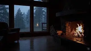 LIVE Rainstorm & Crackling Fire Ambience &mdash; Deep Sleep & Stress Relief