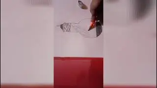Creative light bulb drawing/Butterflies are flying in the bulb/pencil drawing