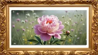 Modern Floral Simplicity | Gold Frame TV Art | Art Screensaver for TV | Wallpaper