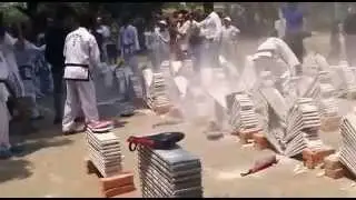 Mrityunjoy Roy -record breaking of 630 marble slabs